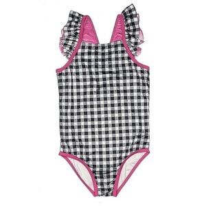 Girls Harper Canyon swimsuit checkered black and white 7